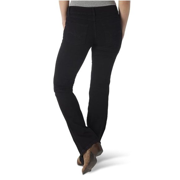 Classic Wrangler Black Mid-Rise Bootcut Denim / Jean - 09MWZBK -  34X32 - Picture 2 of 13